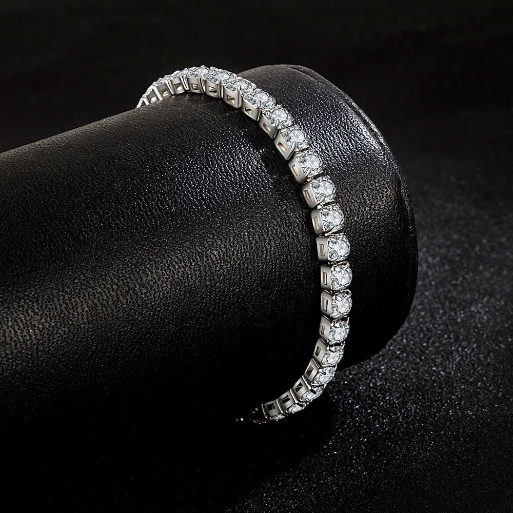 925 Sterling Silver Zirconia Tennis Bracelet – 4mm Classic Charm Jewellry