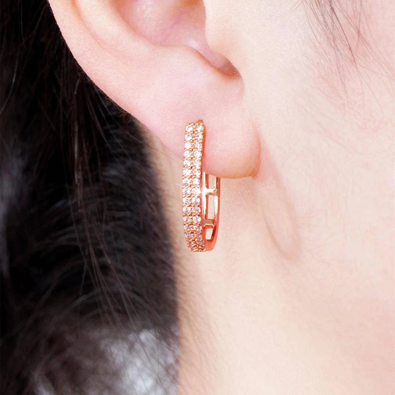 Luxury Full Paved CZ Hoop Earrings