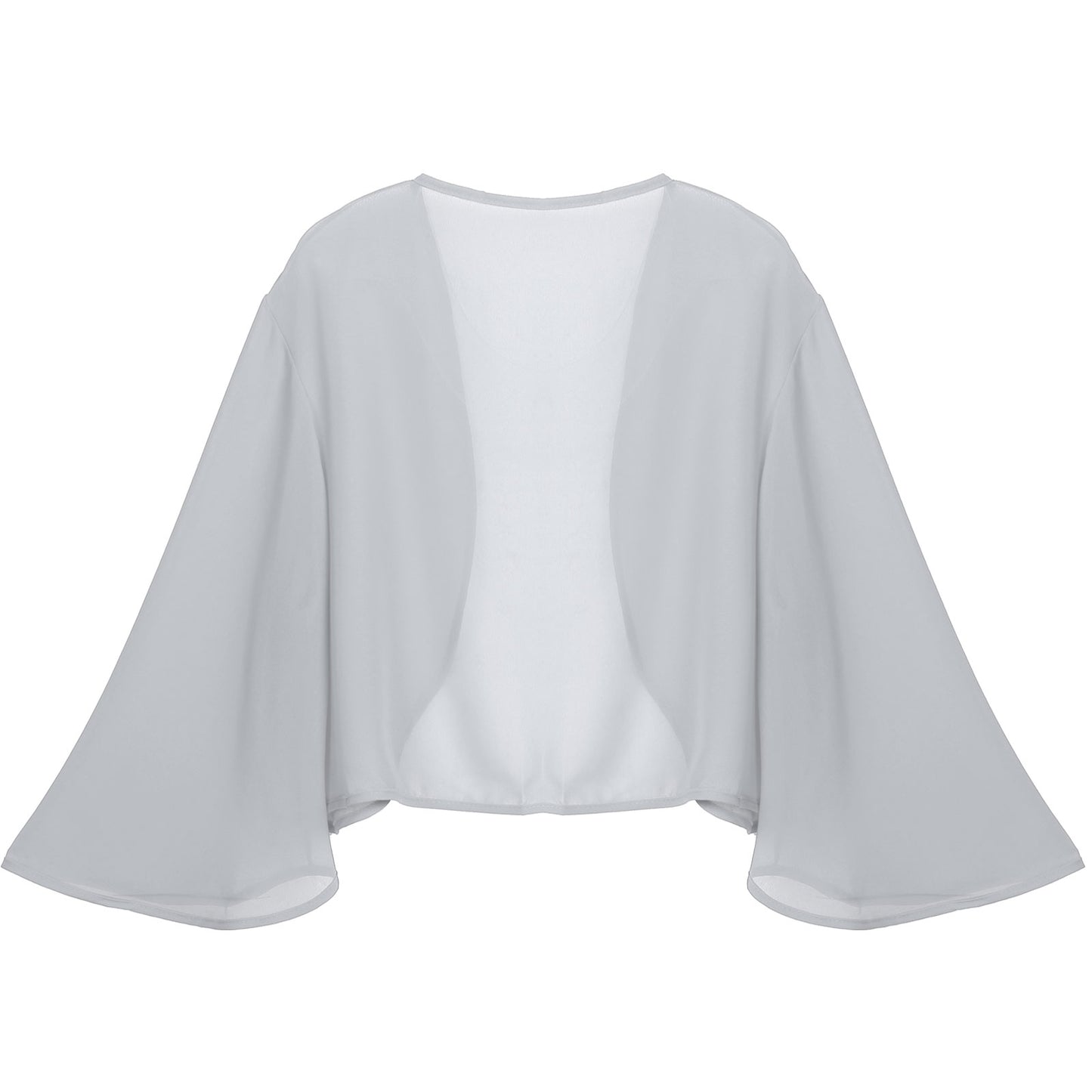 Women 3/4 Sleeve Chiffon Cardigan Bolero Shawls Outerwear Wedding Bridal Party Dress Wraps Beach Vacation Cover Ups Soft Cape