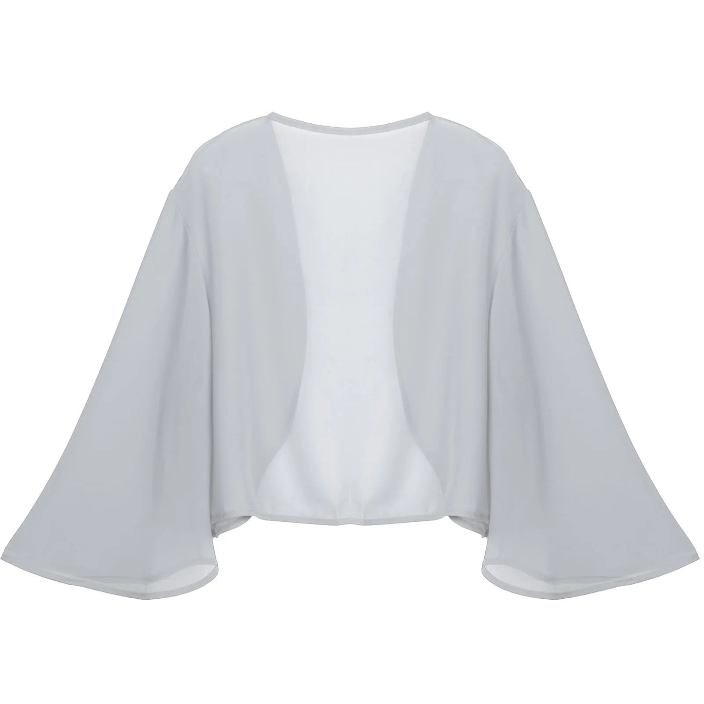 Women 3/4 Sleeve Chiffon Cardigan Bolero Shawls Outerwear Wedding Bridal Party Dress Wraps Beach Vacation Cover Ups Soft Cape