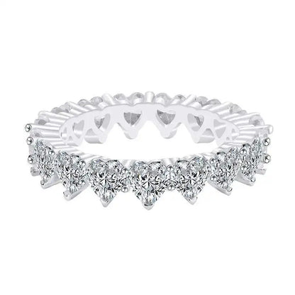 Eternity Zircon Wedding Band – 925 Sterling Silver Promise Ring