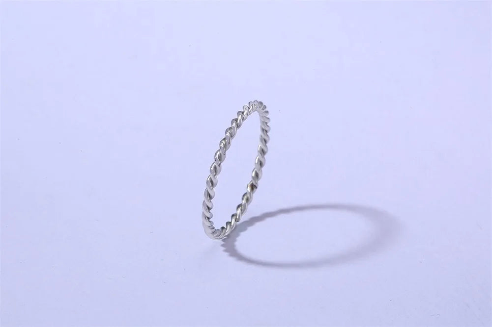 18K Gold Plated Vintage Twisted Rope Ring | Stainless Steel | Women's Wedding & Party Ring