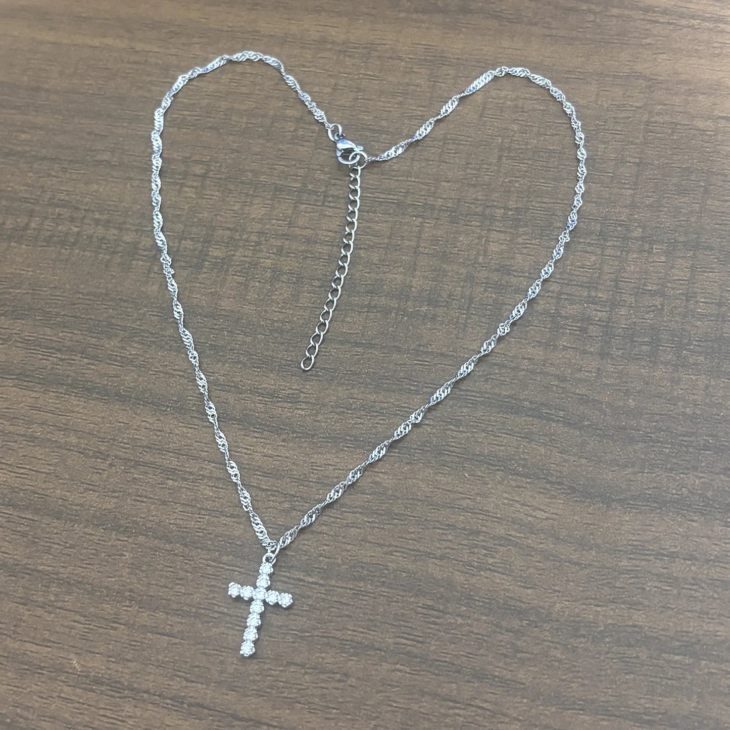 18K Gold Plated Waterproof Cross Pendant Necklace