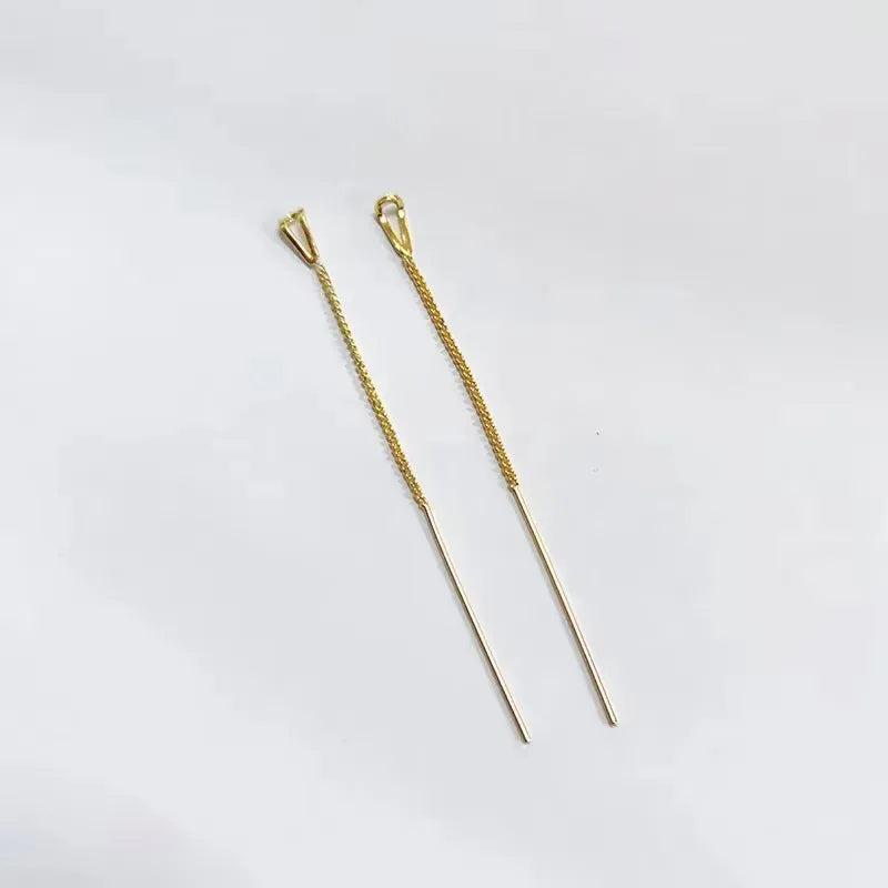 French Luxury Long Zircon Tassel Twisted Drop Earrings