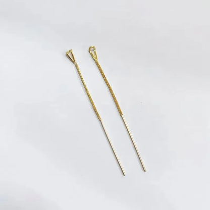 French Luxury Long Zircon Tassel Twisted Drop Earrings