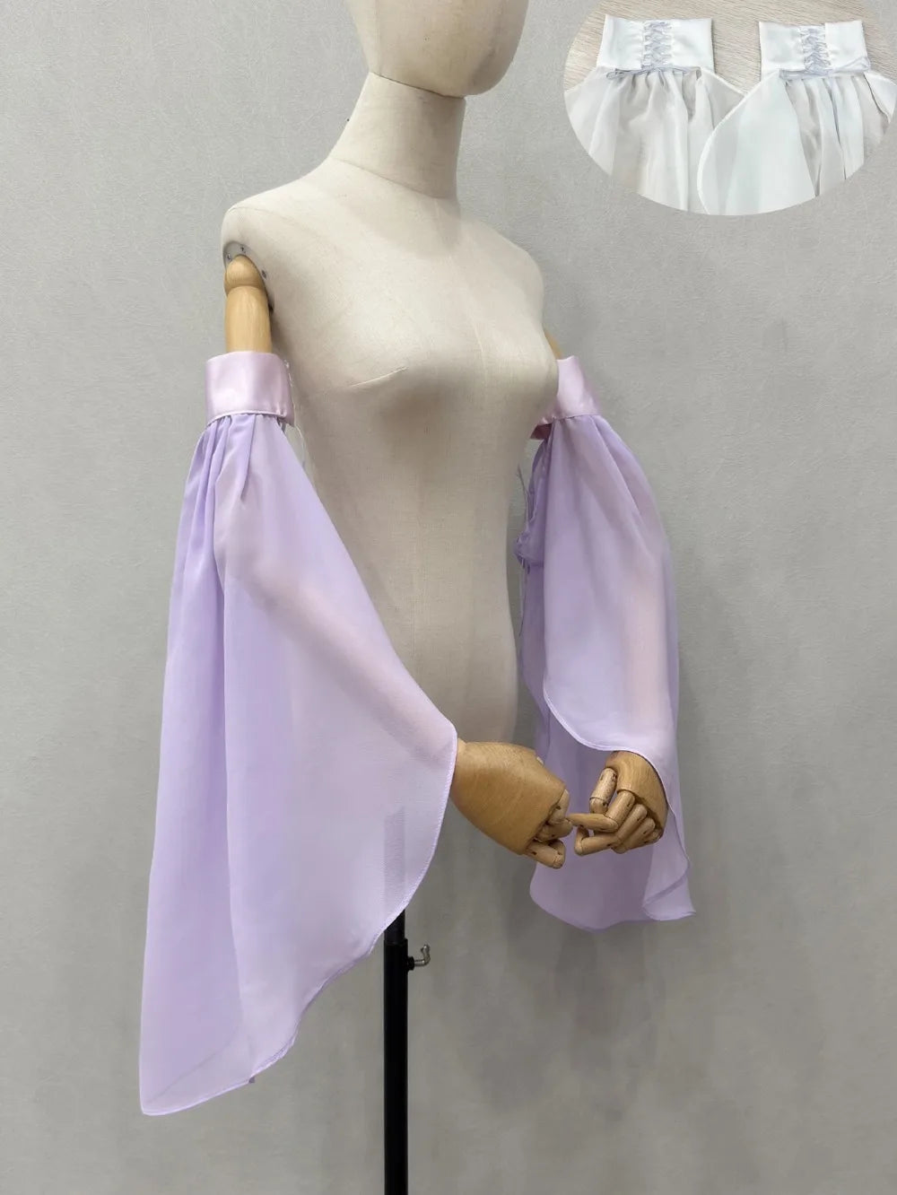 Elegant Sunscreen Long Tulle Sleeves Thin Breathable Detachable Sleeves Chiffon Sheer Bridal Gloves Wedding Party