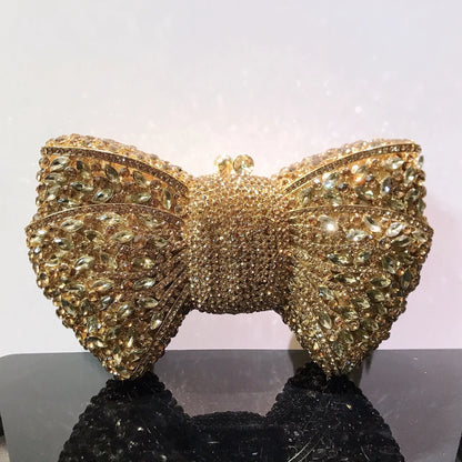 Newest Rhinestone Green/Black Clutch Purse Bow Luxury Diamond Women Red Evening Clutches Bags Wedding Bridal Bag Stones Handbags
