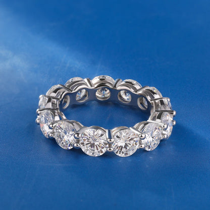 GRA Certified D Color VVS1 Moissanite Wedding Band | 925 Sterling Silver | Round Cut Bridal Ring