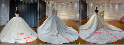 Customized NS5068 Full Beading V-neckline Wedding Dress Amanda Novias 2026