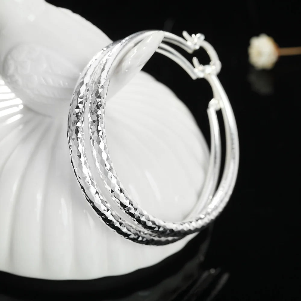 925 Sterling Silver 5CM Classic Hoop Earrings