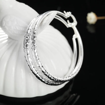 925 Sterling Silver 5CM Classic Hoop Earrings
