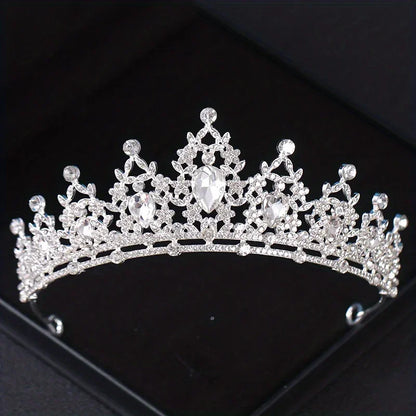 Bloom Veil Co. Baroque Royal Bridal Crown – Gold and Silver Crystal Wedding Tiara
