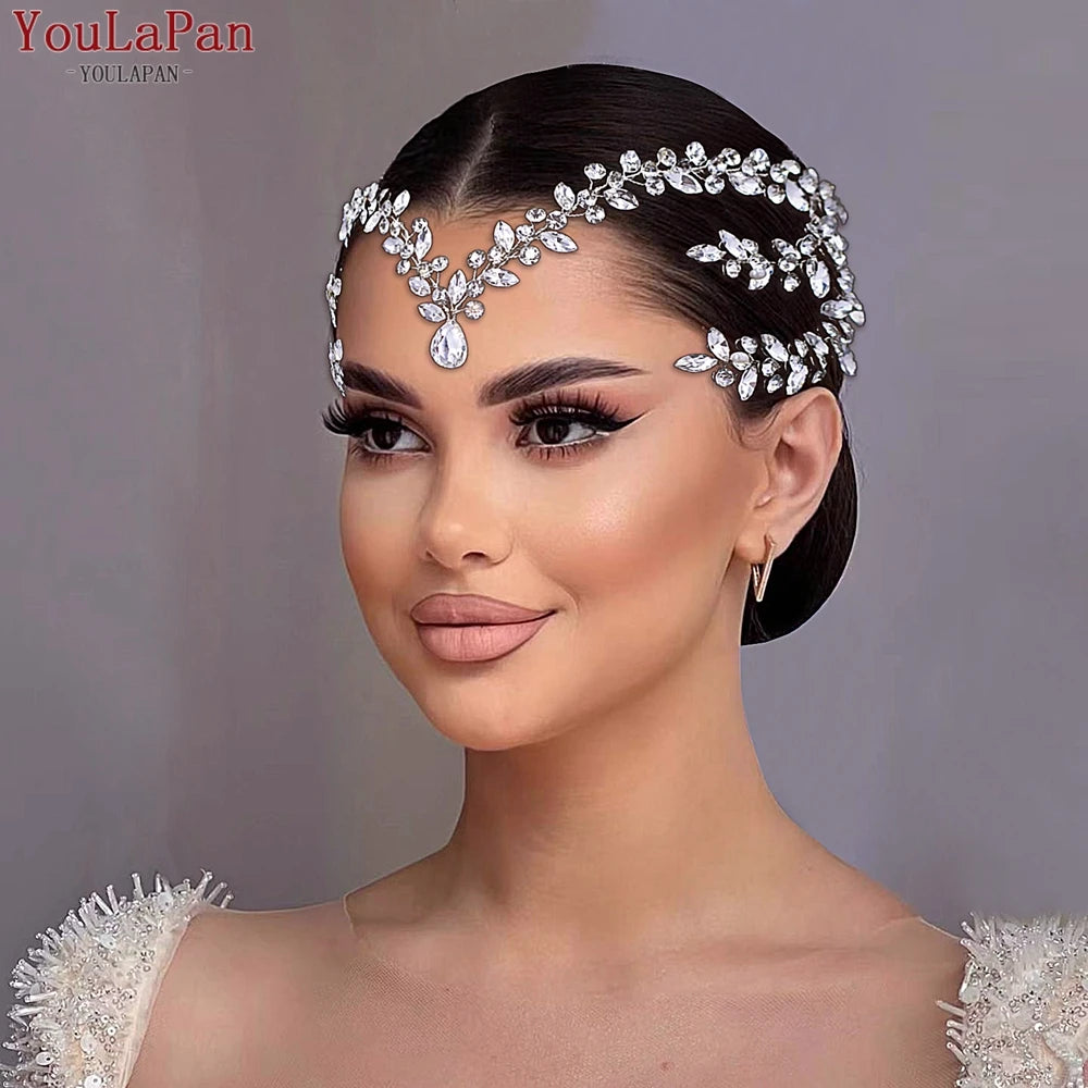 Bohemian Sparkling Rhinestone Bridal Forehead Headband