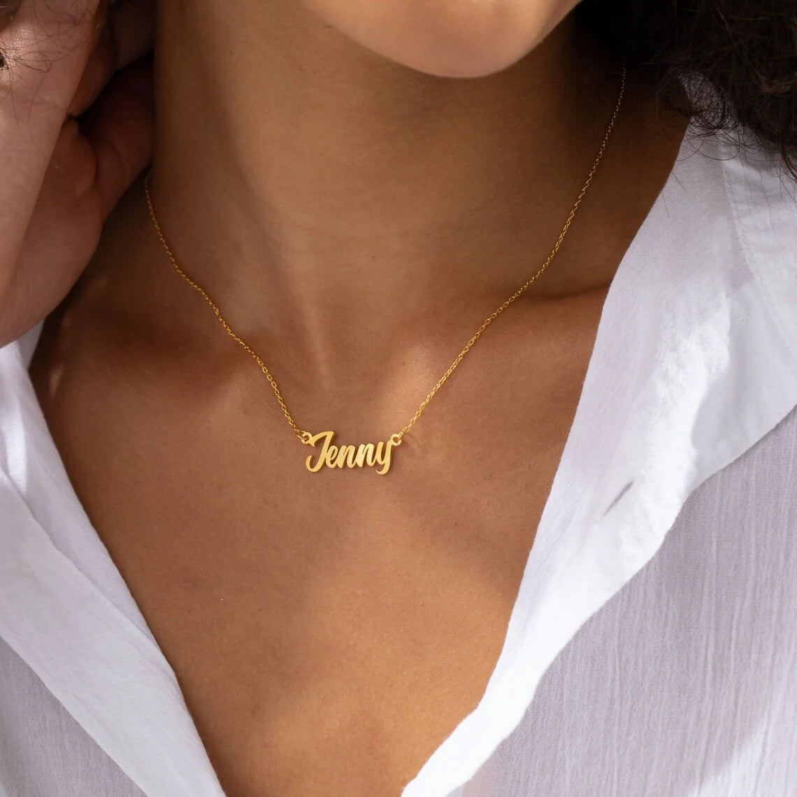 Personalised Cursive Name Necklace – Custom Stainless Steel Jewelry