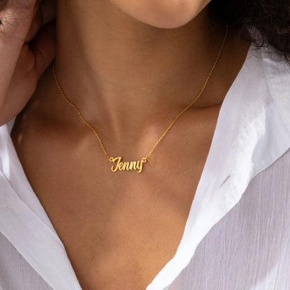 Personalised Cursive Name Necklace – Custom Stainless Steel Jewelry