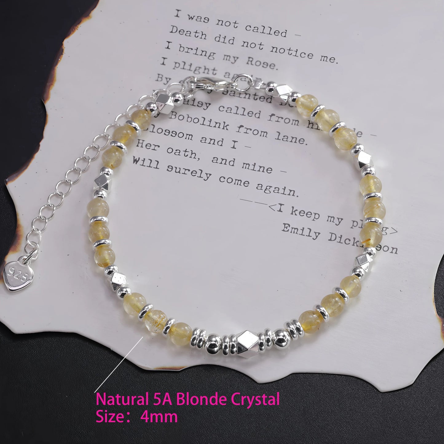 925 Sterling Silver Butterfly Bead String Bracelet