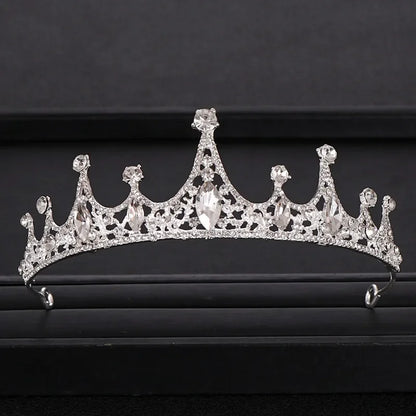 Bloom Veil Co. Baroque Royal Bridal Crown – Gold and Silver Crystal Wedding Tiara